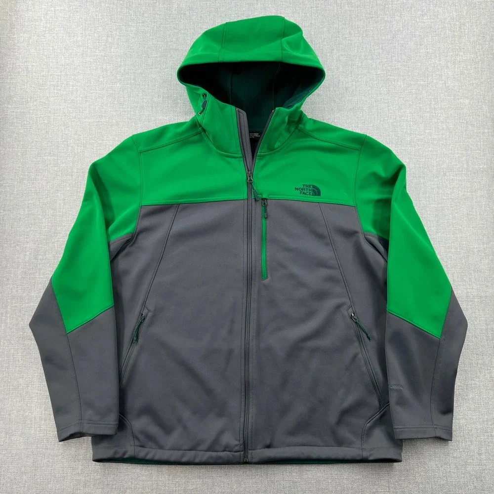 The North Face Apex Canyonwall Hybrid Hoodie Jacket Men XL Green Grey Full Zip